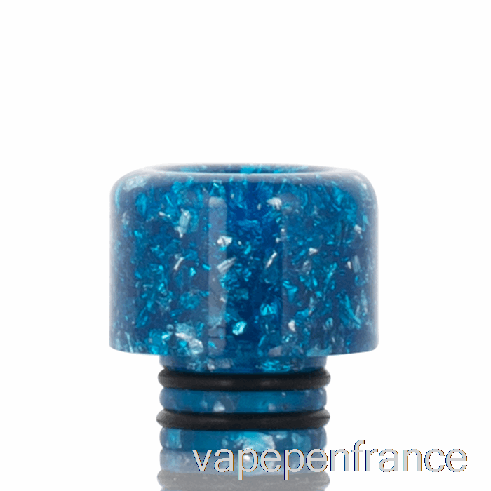 Stylo Vape En Résine à 510 Paillettes, Pointe Goutte à Goutte, Bleu Argent